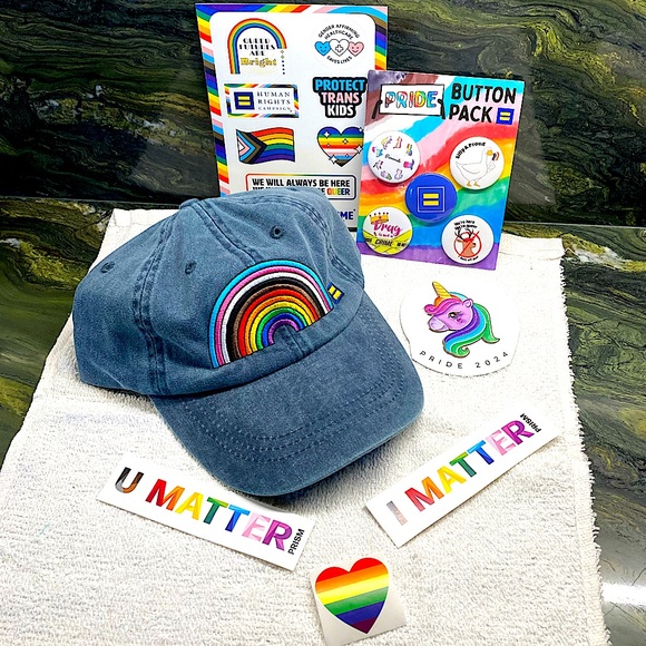 Rainbow Ball Cap 
Denim Equality Gift Set New. - Picture 5 of 16